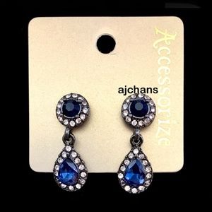 Accessorize Hematite Tone Pave Drop Earrings